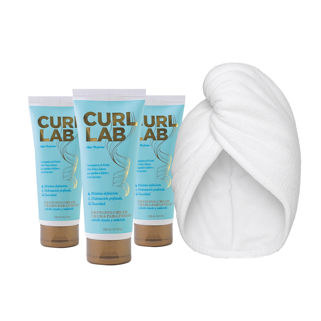 3 PACK+TURBANTE Combo: 3 Pack Crema Curllab + Turbante - Image 1